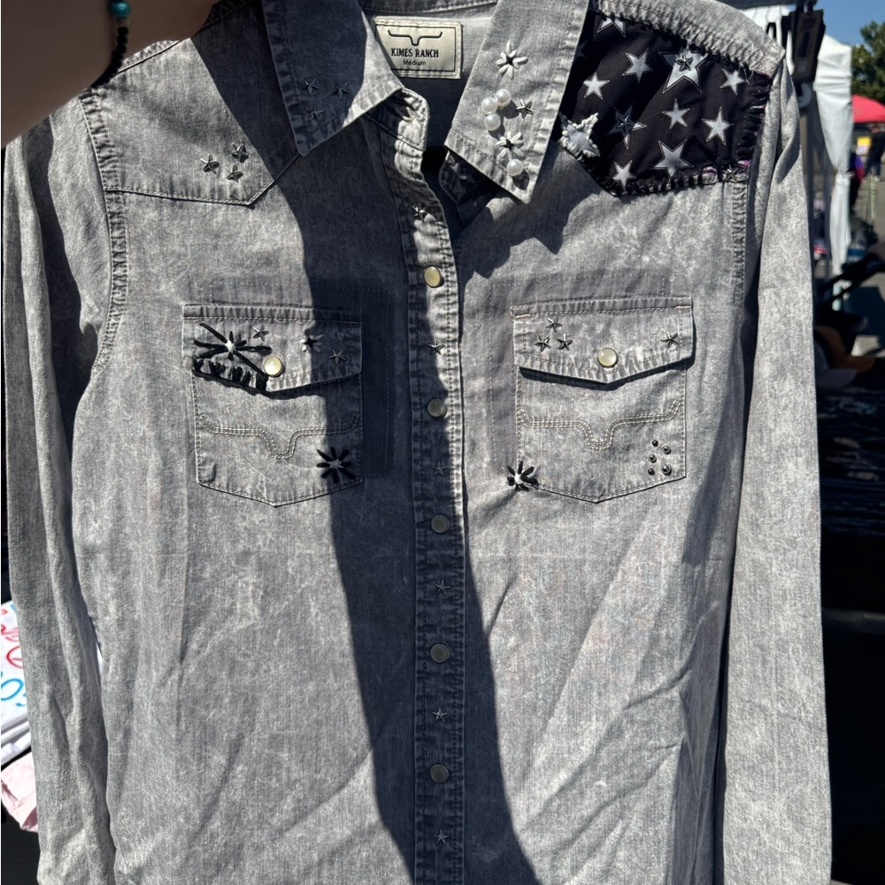 Kimes Ranch Denim Shirt with Star Accents